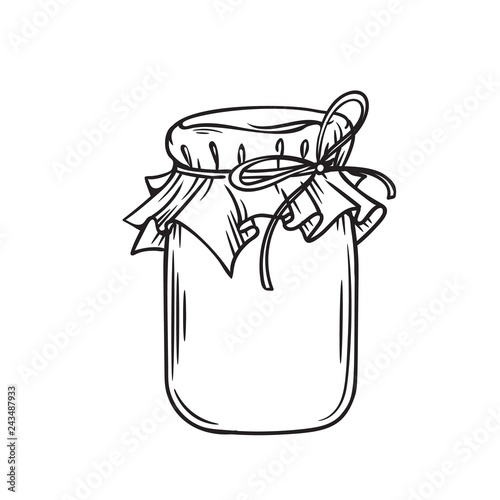 Vászonkép Jar of honey or glass jar