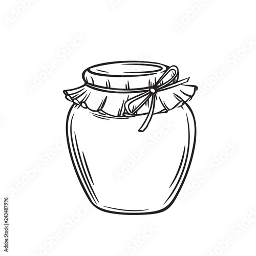 Jar of honey or glass jar