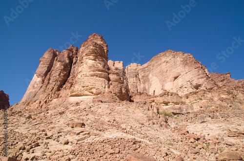 Mountain of  Lawrence Spring  in Wadi Rum desert   Jordan