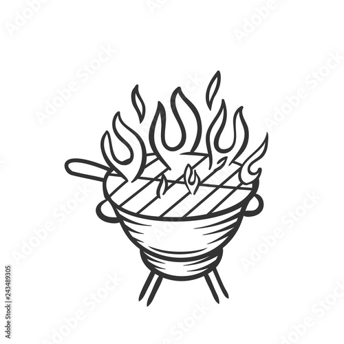 Hand drawn grill icon