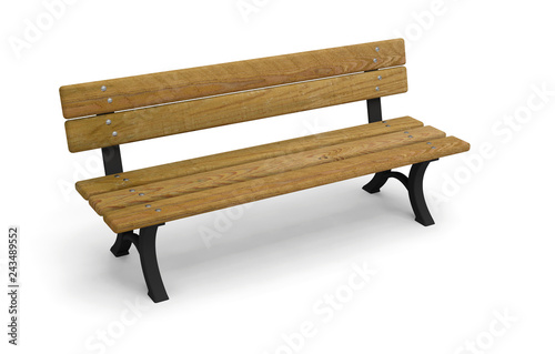 bench park wooden 3D