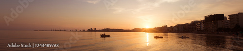 The Port of Durres  Albania on Sunset. Panorama view