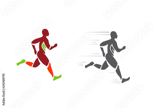 man running icon design  silhouette sign sport   jogging  health  joy  athlete  