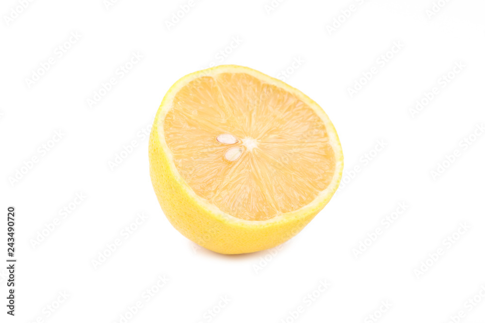 Half of lemon isolated on white background. Half of lemon isolated on white background.