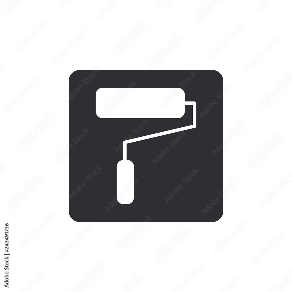 Paint Roller Icon. Flat vector illustration. EPS10. black icon. Paint Roller Icon. Flat vector illustration. EPS10. black icon.