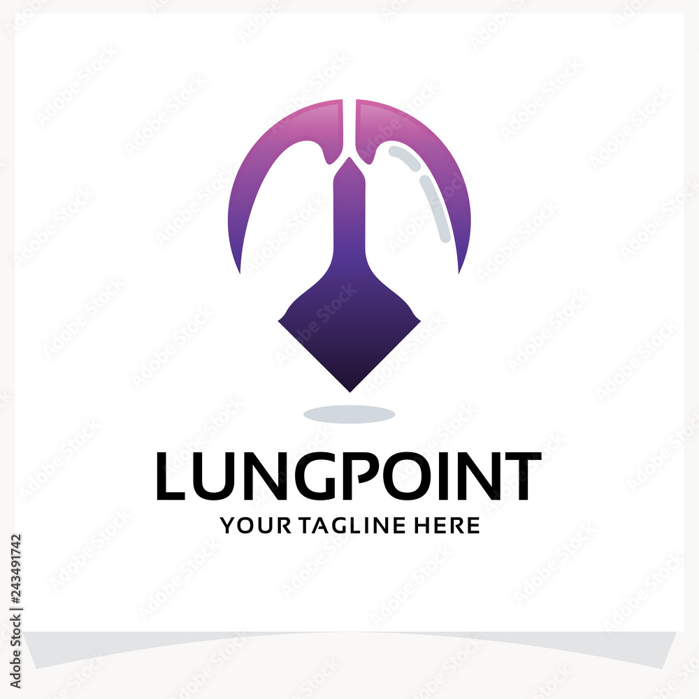 Lung Point Logo Design Template Inspiration