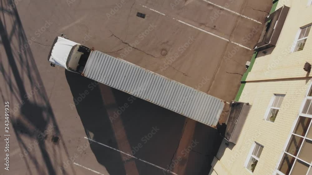 Cargo transport container for loading goods at the seaport, top view