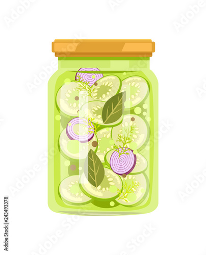 Zucchini with Onion and Seasonings Preserved Food