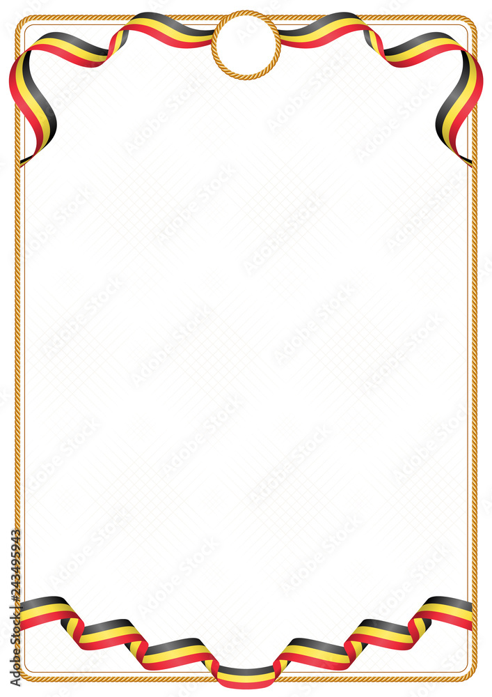 Obraz premium Frame and border of Belgium colors flag