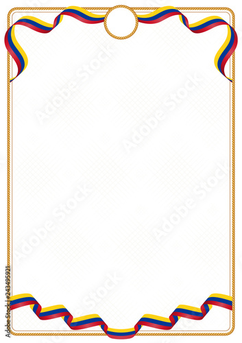 Frame and border of Colombia colors flag