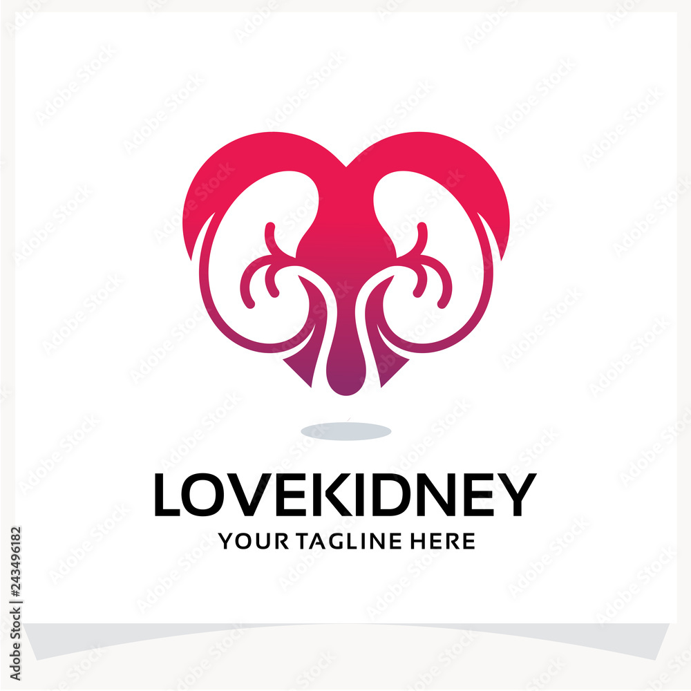 Love Kidney Logo Design Template Inspiration Love Kidney Logo Design Template Inspiration