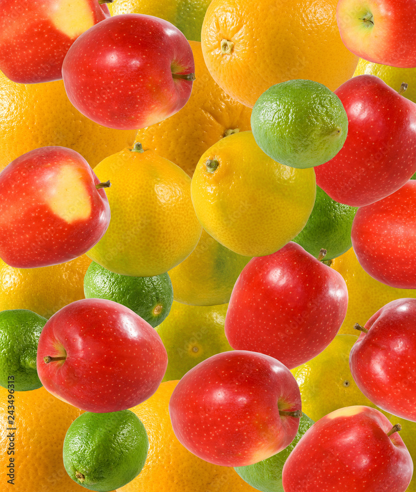 lemon, apple and oranges closeup lemon, apple and oranges closeup