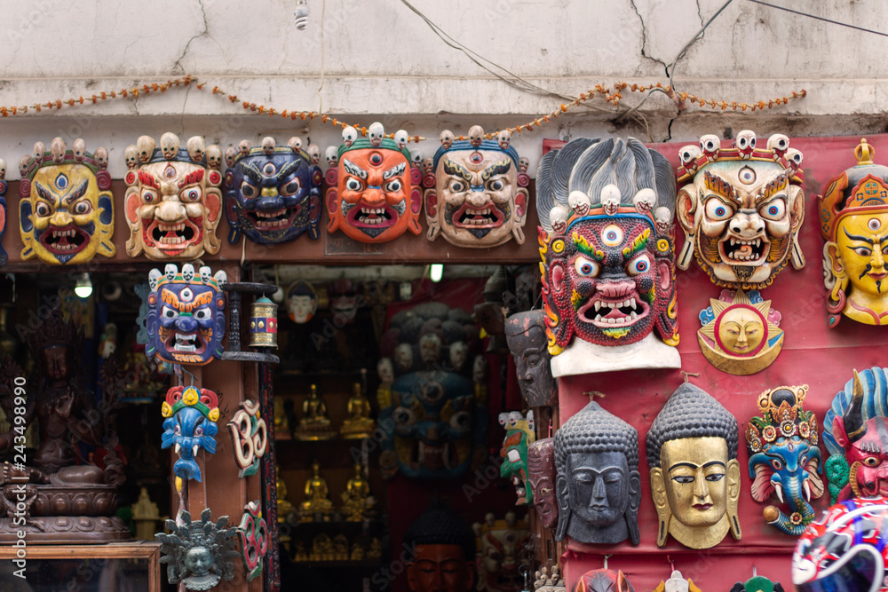 Nepali handmade wooden masks