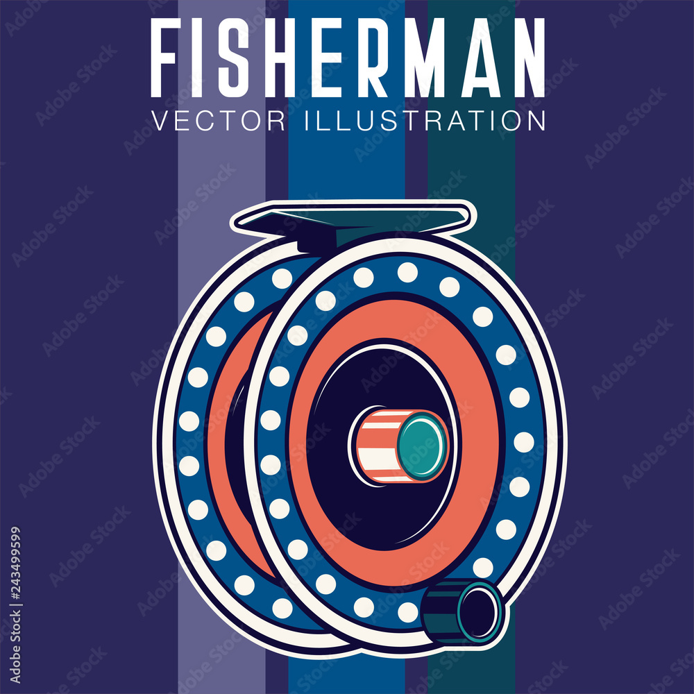 Obraz premium Fishing illustration template for logo - Vector