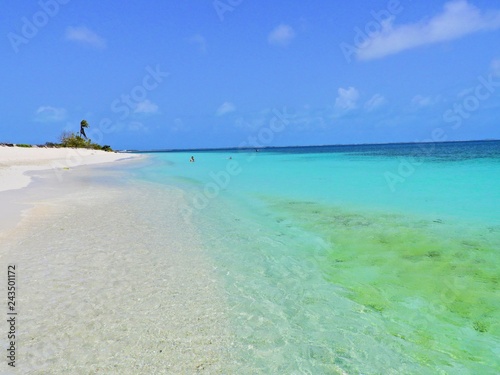 Caribbean sea, Los Roques. Vacation in the blue sea and deserted islands. Peace. Fantastic landscape.
