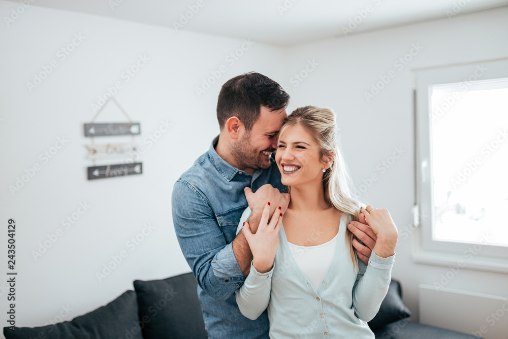 Happy couple at home. Happy couple at home.