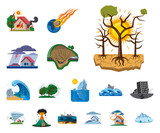 Isolated object of natural and disaster sign. Collection of natural and risk vector icon for stock.