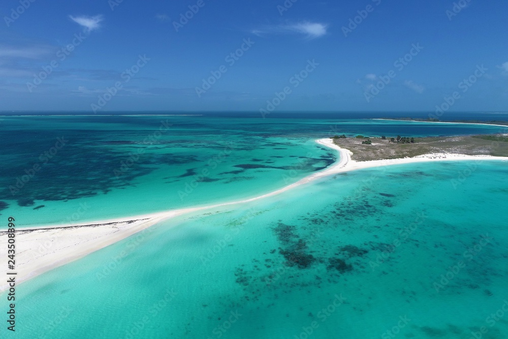 Caribbean sea, Los Roques. Vacation in the blue sea and deserted islands. Peace, dream. Fantastic landscape