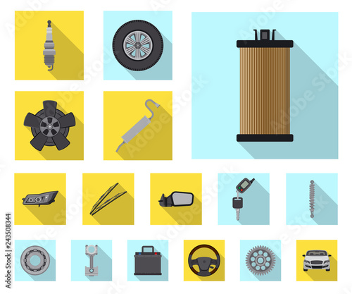 Vector design of auto and part symbol. Collection of auto and car stock vector illustration.