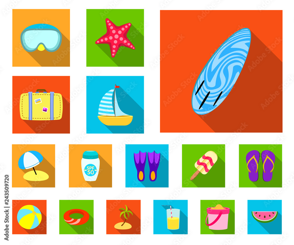 Isolated object of equipment and swimming symbol. Collection of equipment and activity stock vector illustration.