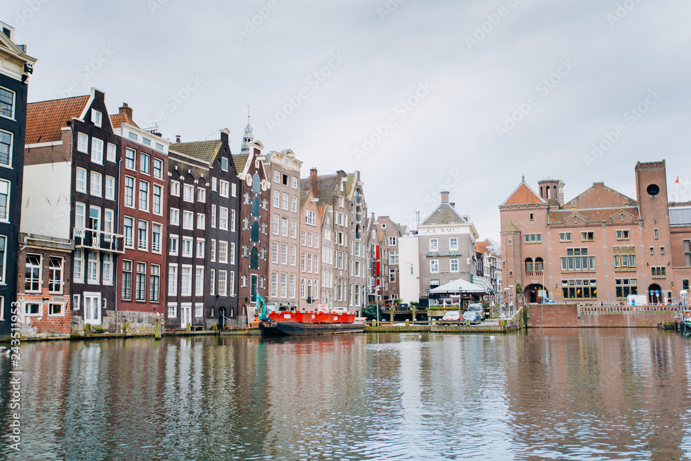 Amsterdam, Netherlands September 5, 2017 : Streets, canals and architecture of Amsterdam. Netherlands