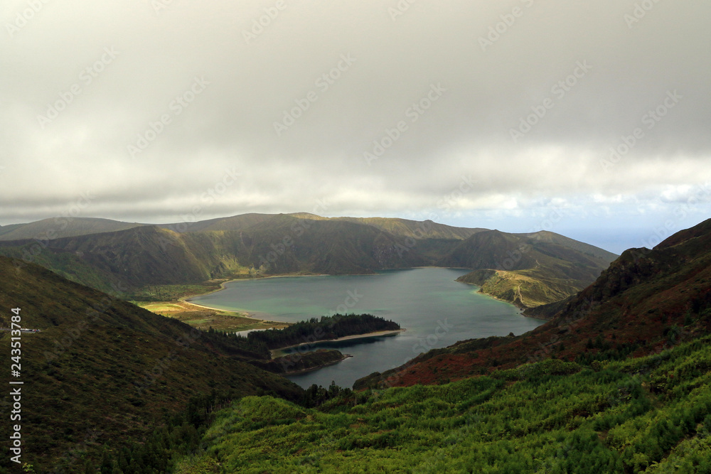 Lagoa do Fogo, crater lake, Sao Miguel Island, Azores, Portugal