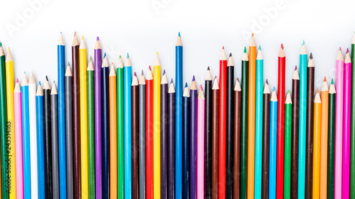Color pencils isolated on white background