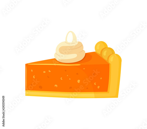Dessert Piece of Pumpkin Cake Isolated Vector