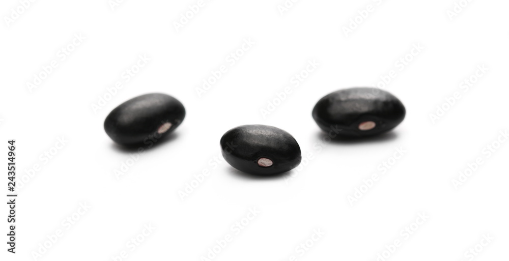 Organic black beans isolated on white background Organic black beans isolated on white background