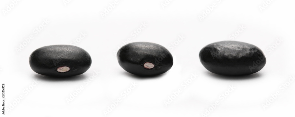 Organic black beans isolated on white background Organic black beans isolated on white background