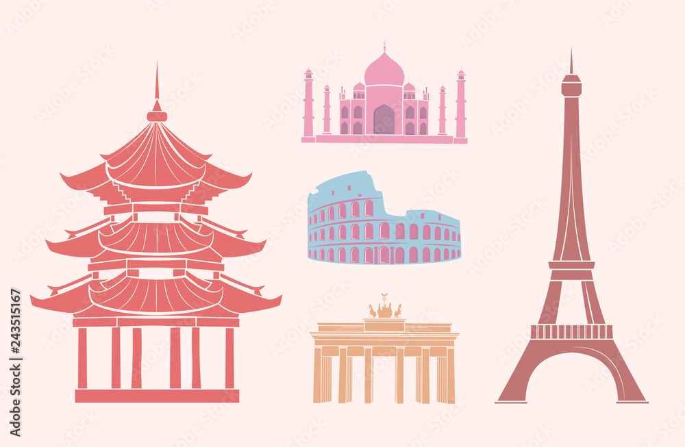 SFamous Sights and Attractions on Travel Stickers