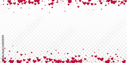 Red heart love confettis. Valentine s day border i