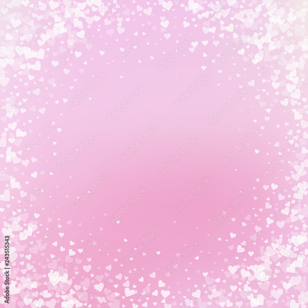 White heart love confettis. Valentine's day vignet White heart love confettis. Valentine's day vignet