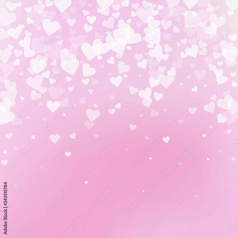 White heart love confettis. Valentine's day fallin White heart love confettis. Valentine's day fallin