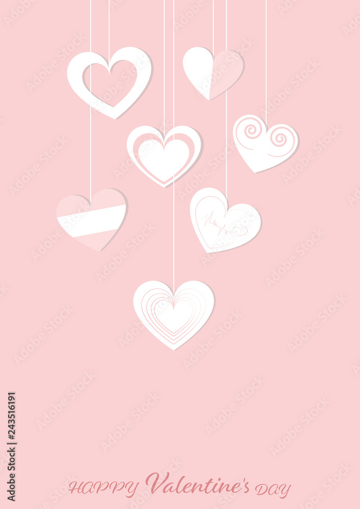 Happy valentines day greetings card design background - Vector illustration.