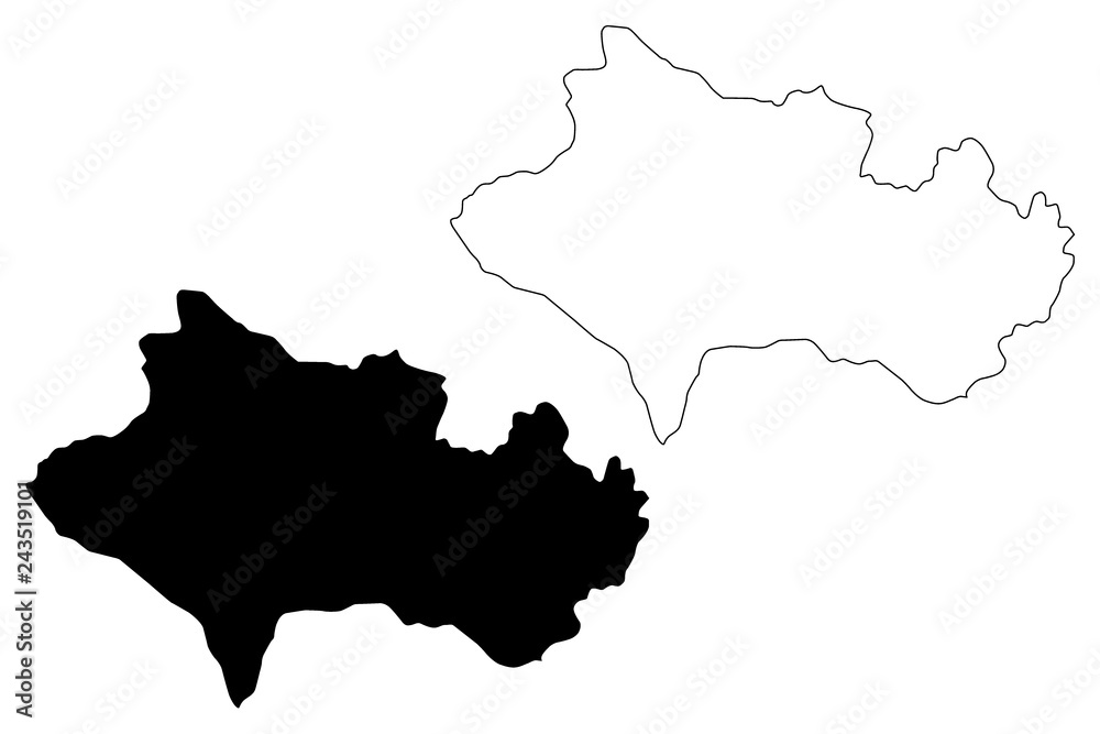 Lorestan Province (Provinces of Iran, Islamic Republic of Iran, Persia) map vector illustration, scribble sketch Luristan (Lurestan,Loristan) map