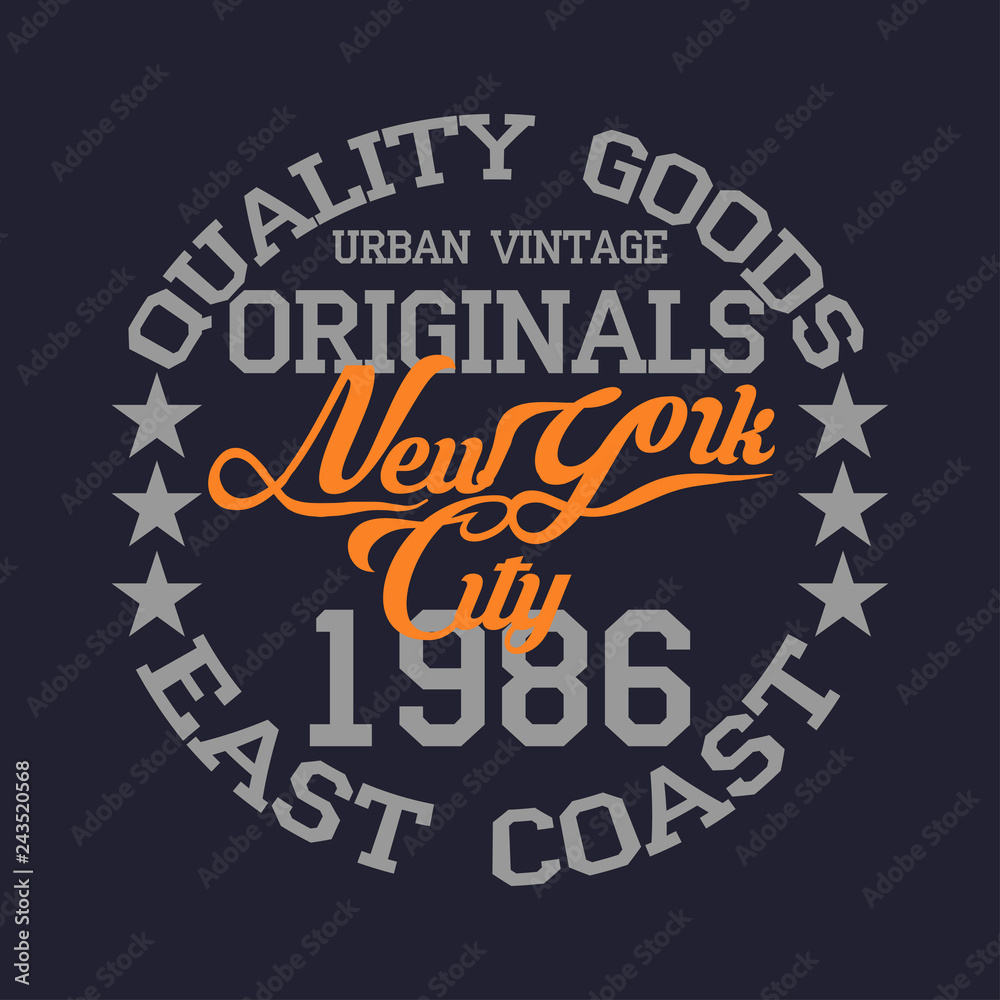New York typography, t-shirt vintage, design graphic