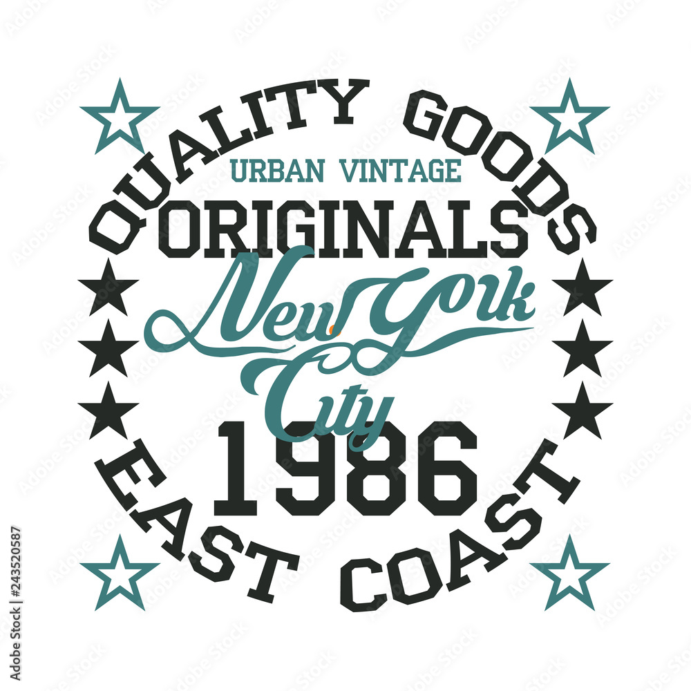 New York typography, t-shirt vintage, design graphic