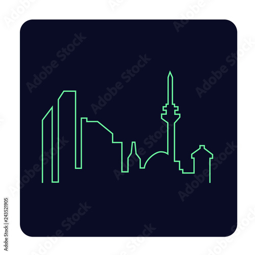 SMART CITY, Icon in line art style, Easy to edit, Vektor