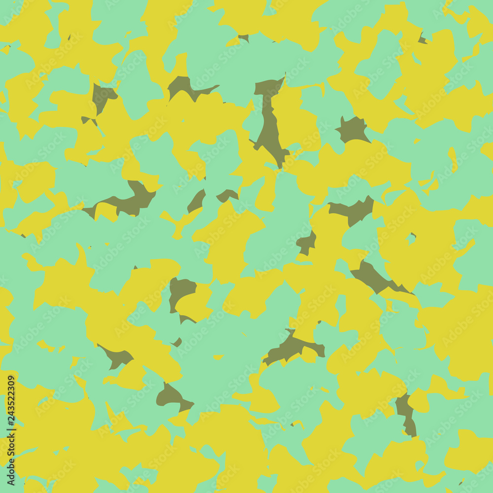 UFO camouflage of various shades of green, blue and yellow colors