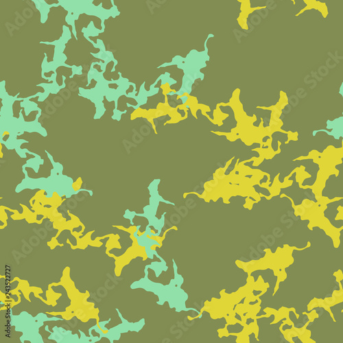UFO camouflage of various shades of green, blue and yellow colors