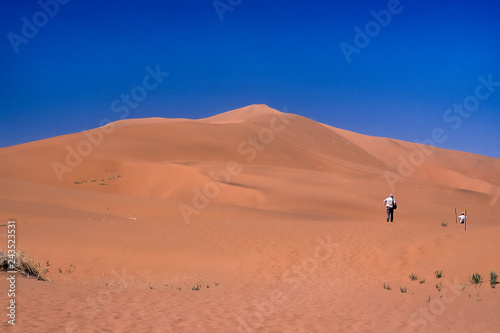 Tourists on the dunes of Namib Desert, Africa, Namibia, Hardap, Namib Naukluft Park, Deadvlei