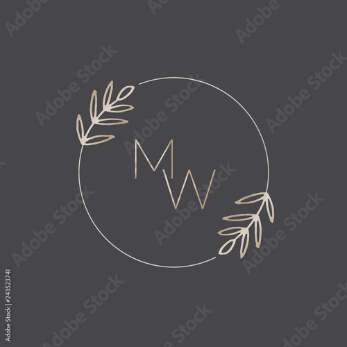 Stylish Floral Monogram Logo Design Template