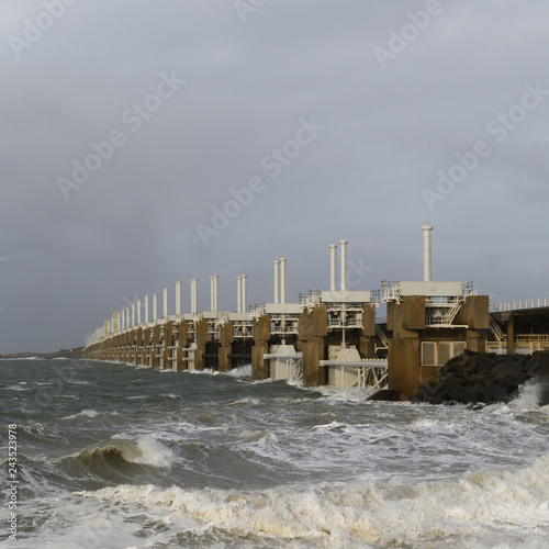 Storm surge barrier to protecy against storm and flood photo