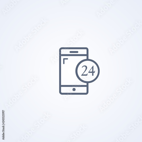 Online day, vector best gray line icon