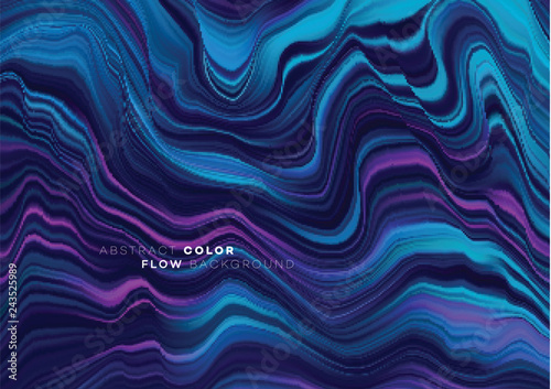 Modern colorful flow poster. Wave Liquid shape in black color background. Art design for your design project. Vector illustration