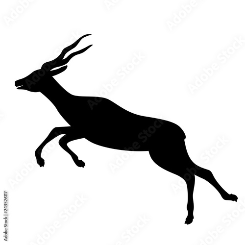  running antelope,vector illustration ,flat style, profile