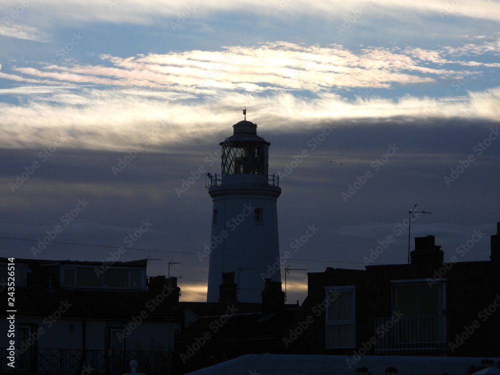 lighthouse at sunset