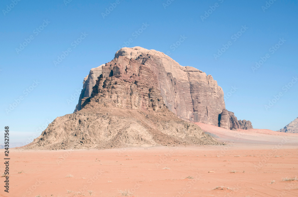 Mountain in Wadi Rum desert , Jordan Mountain in Wadi Rum desert , Jordan