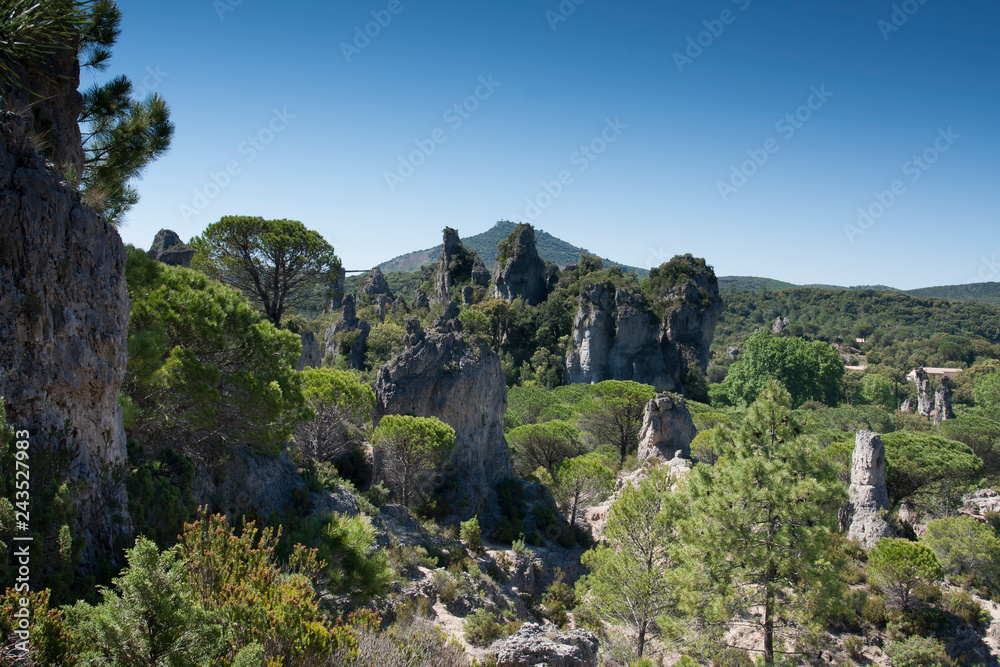 Rocks carved naturally in the  circus of Moureze in France.